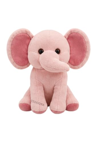 Image of Sitting Elephant Soft Toy for Girls Boys Kids,Black,Elehant Animal Plush Stuffed Baby Teddy Gift Birthday, 23cm