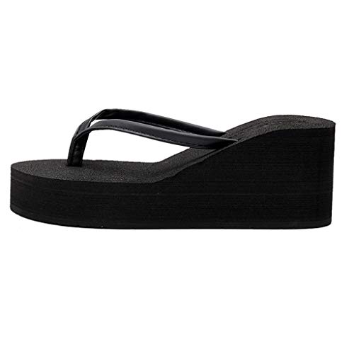 MIOKE Women's Wedge High Heel Flipflops Sandals Platform Summer Beach Nonslip Comfort Casual Thong Sandal2