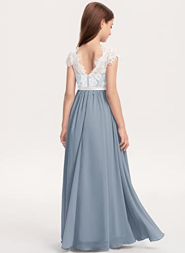 Junior Bridesmaid Dresses Long Chiffon Flower Girl Dress Lace Wedding Party Dresses for Teen Girls3