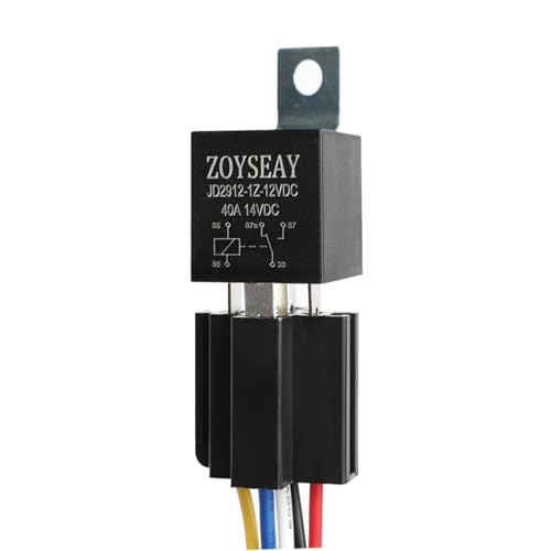 Zoyseay 12V 40A Relay Switch with Reinforced Iron Back, 5-Pin SPDT Automotive Relay, Heavy Duty Power Relay for Horn, Marine, Off-Road Lighting & Starter Circuits, 1 Pack