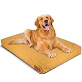 Durable & Comfortable Canvas Dog Bed, Premium Quality Water-Repellent Coating & Dirt Resistance, Removable & Washable Outer Cover, Heavy Duty Zippers for Small & Medium Size Dogs (Large, Tan)