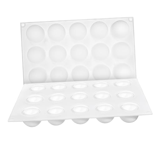 IMIKEYA 2 Piezas Molde Para Mousse Forma Moho Esfera Postre Redondo Círculo Horneado Silicio Hornada Molde De Silicona Para Helado Moldes De Chocolate De Silicona Blanco Gel De Sílice