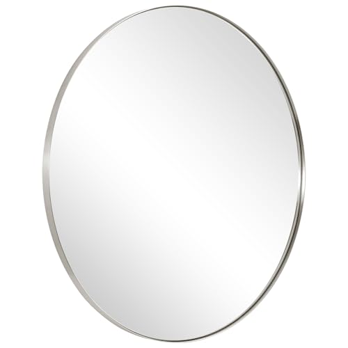 Image of ANDY STAR Silver Round Mirror, 32 inch Circle Mirror