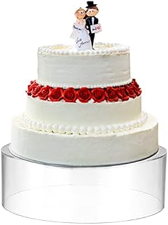SUMNACON Acrylic Clear Cake Display Stand Cupcake Display Riser, Bottomless Round Cylinder Cake Stand Holder Food Dessert Display Holder for Wedding Party Decoration Supplies (30x30x10cm)
