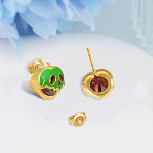 Poison Apple Earrings 925 Sterling Silver Evil Queen Earrings Apple Skull Face Jewelry Gift Cosplay for Evil Queen Accessories for Women Men3