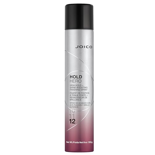 Joico Hold Hero High Hold + Shine Boosting Finishing Spray | For All Hair Types| Protect Against Heat & Humidity | Wind Resistant Up to 25 MPH | Boost Shine | 7-Day Hold | 9 Oz
