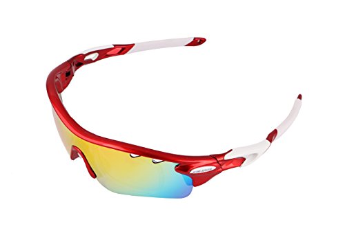 Brown Labrador Lunettes Cyclisme polarisées avec 5 verres interchangeables UV 400. Lunettes sportives, Running Trail Running, vélo VTT, pour homme et femme - Image 3