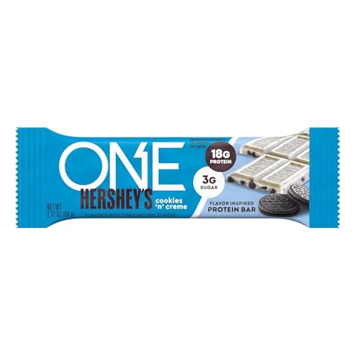 ONE Protein Bars, Hershey's Cookies 'n' Creme, Gluten Free with 18g Protein and 3g Sugar, Pantry Staples, 2.12 oz (12 Count) image 8