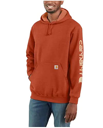 Image of Carhartt Men's Signature Sleeve Logo Midweight Sweatshirt Hooded