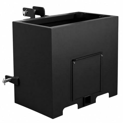 Image of Garvee Ballast Box 3 Point Category 1 Tractor, 800 LBS Capacity Ballast with 2 in Hitch Receiver, Fits Category 1 Tractor Attachment, Black