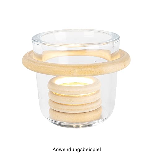 Ideen mit Herz Hochwertige Holzringe zum Basteln | 10 Stück | Ø 5 cm | Stärke: 8 mm | naturfarben