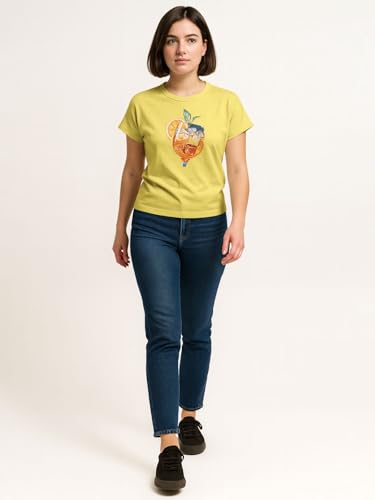 Image of HELLCAT Mulitcolor Trendy Printed Body Fit T-Shirt for Women | Pack of 1 T-Shirt