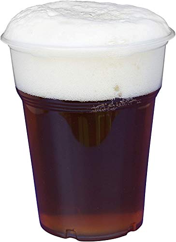 Gastro-Bedarf-Gutheil 200 Stück Trinkbecher Becher 0,5 l transparent 500 ml mit Schaumrand Ausschankbecher Bierbecher Einwegbecher Partybecher Cover