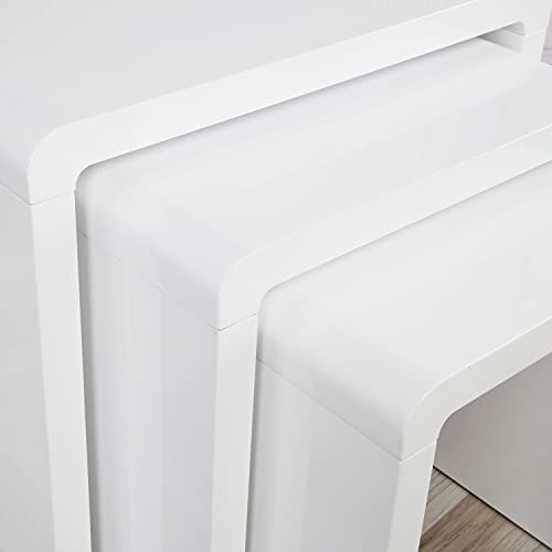 Charles Jacobs Nest of 3 High Gloss Coffee Tables Set Multi-functional Nesting Side End Table for Living Room - White & Grey 5 Charles Jacobs Nest of 3 High Gloss Coffee Tables Set Multi-functional Nesting Side End Table for Living Room - White & Grey - Image 5