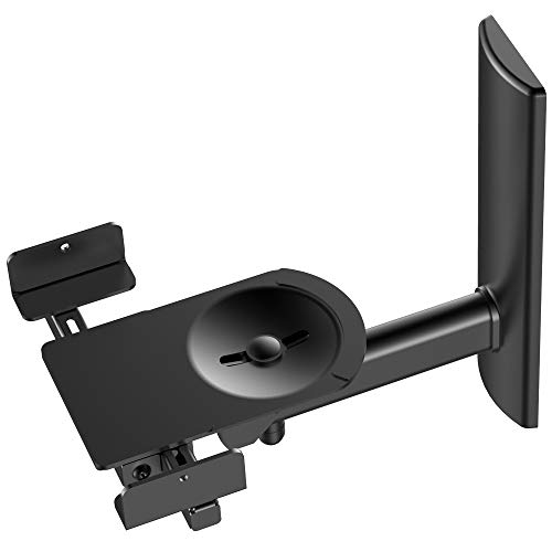 Fdm Universal Speaker Wall Mount One Pair Of Side Clamping Bookshelf Speaker Mount Bracket With Swivel And Tilt For Sound Speakers (Black) #TOP3