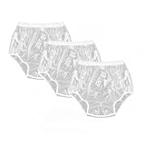 3er-Pack wasserdichte Inkontinenzunterhosen aus Kunststoff, auslaufsichere Inkontinenzunterwäsche, Windelüberzug for Erwachsene(Transparent,Large)