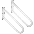 20 inch Stainless Steel Handrail for 1-3 Steps- 1.25" Tube, ZUEXT 2 Pack U Shaped Oil Rubbed White Safety Grab Bar for Stairs, Wall Mounted Hand Railing for Outdoor Garage Interior Exterior Stairway