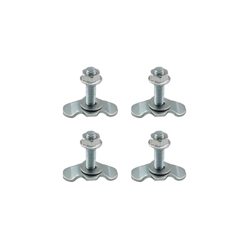Pernos De Carril En L | Accesorio De Espárrago Roscado Con Lengüeta Doble Para Carril En L | Juego De 4 Piezas De Hardware De Sujeción Para Furgoneta Pickup Avioneta SUV Remolque Control De Carga