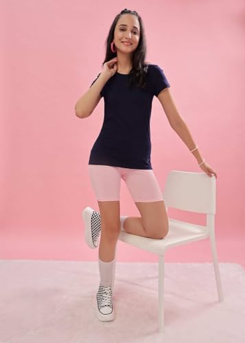 Image of Dollar Women's Solid Stretchable Cotton Round Neck Tshirt