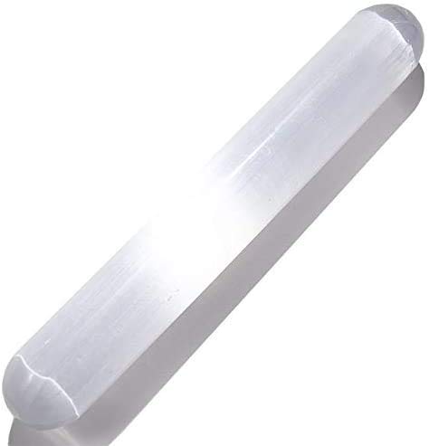 KESAR ZEMS Natural Selenite Wand with Healing & Calming Effects - High Energy Crystal Used for Cleansing and Protection.(14.5 x 1.5 x 2 Cm) White.