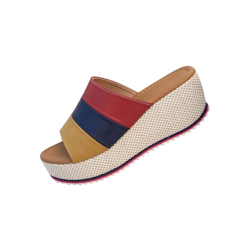 Pantoufles compensées d'été femme nu-pieds bout ouvert chic en PU noir