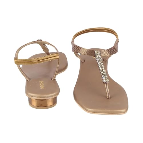 Image of Mochi Women Synthetic Flat Beaded Fashion Sandal