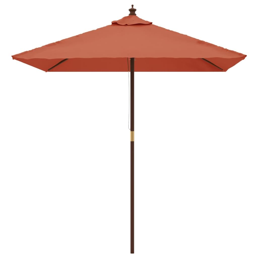 vidaXL Sombrilla de jardín con Poste de Madera Terracota 198x198x231cm