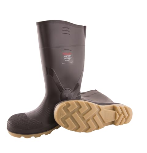 Image of Tingley Profile 51254 Safety Toe Knee Boot, Mens 11 / Womens 13, Brown /Crepe | Dark Brown Upper /Beige Outsole, Composite safety toe meets or exceeds ASTM F2413 M /I /C