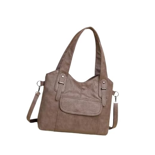 Colaxi Bolsa de ombro de couro PU elegante bolsa tipo hobo para mulheres para compras no trabalho, Cáqui