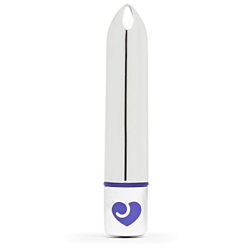Lovehoney Magic Bullet Vibrator - 4 Inch Vibrator Bullet with Tapered Tip - 10 Function Multispeed Mini Adult Sex Toy for Women – Lipstick Massager - Waterproof – Sex Toys for Couples - Silver