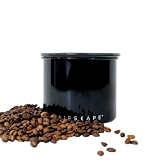 Planetary Design Airscape Stainless Steel Coffee Canister | Food Storage Container | US Patented Airtight Lid | Push Out Excess Air Preserve Food Freshness (Small, Obsidian)