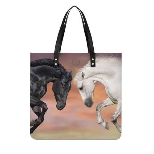 Sac à bandoulière cheval au galop grand cabas de voyage pour escapades de week-end