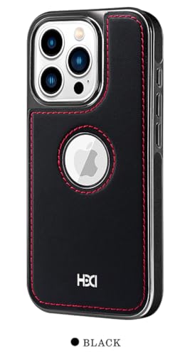 Image of BOUNCEBACK Vegan Leather Logo Cut Electroplated Back Case /Cover for iPhone 16 Pro - Sporty Black