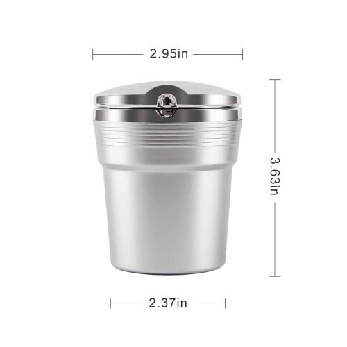 Portable Car Ashtray With Lid Smell Proof, Auto Vehicle Cigarette Ashtray For Car Cup Holder,Home, Office (Silver) #TOP1