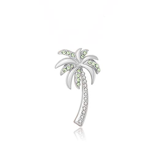 Image of Crystal Tropical Beach Palm Tree Brooch Pin Summer Jewelry