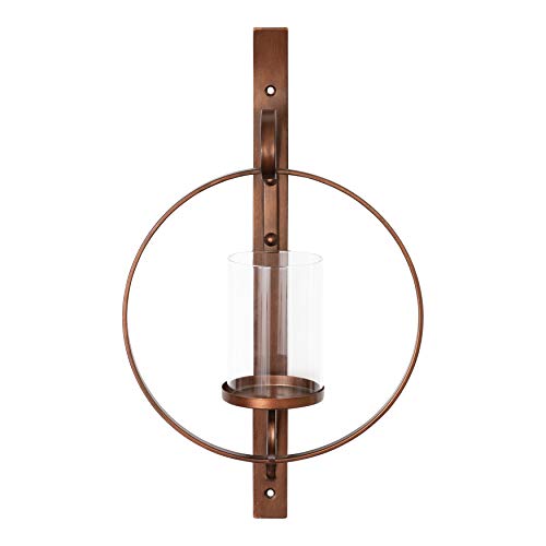 Kate And Laurel Doria Transitional Metal Wall Sconce, 12 X 22, Bronze, Chic Sconce And Candle Holder For Wall #TOP2