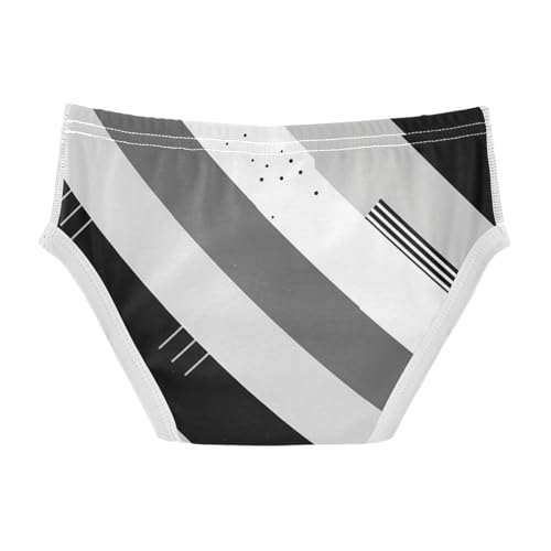 KLL Black and White Stripes Toddler Boy Cotton Athletic Underwear Cute Undies2