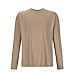 Mens Long Sleeve Pajama Shirt Crew Neck Plain T-Shirt Fall Fashion Soft Comfort Pullover Loose Fit Lightweight Blouse Khaki