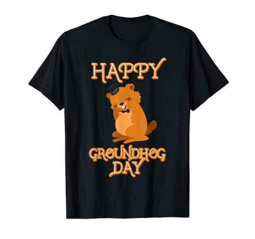 Vinatage Happy Marmhog Day Funny Wood Chuck Holiday Camiseta