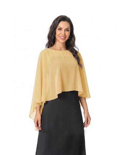 Image of Baoqiya Chiffon Capes Sheer Capelets Long Cape Poncho For Women Plus Size