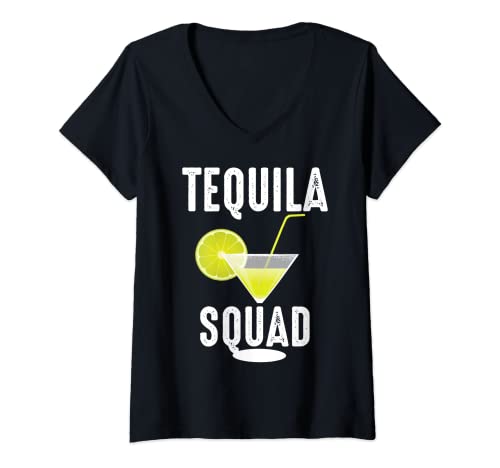Donna Tequila Squad | Simpatico regalo di Margarita Fan divertente Cinco De Mayo Maglietta con Collo a V
