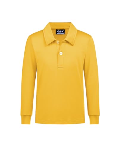 QBK Boys' Performance Polo Kids Collared Golf Shirts Long