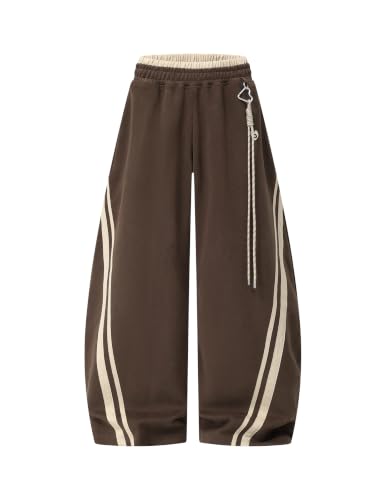 Image of Aelfric Eden Stripes Baggy Barrel Sweatpants Elastic Double Waist Wide Leg Pants Women Men Casual Y2K Unisex Lounge Trouser