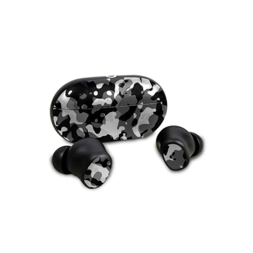 Image of Skin Compatible with Beats Solo Buds - Black Modern Camo - Premium 3M Vinyl Protective Wrap Decal Cover - Easy to Apply | Crafted in The USA by MightySkins