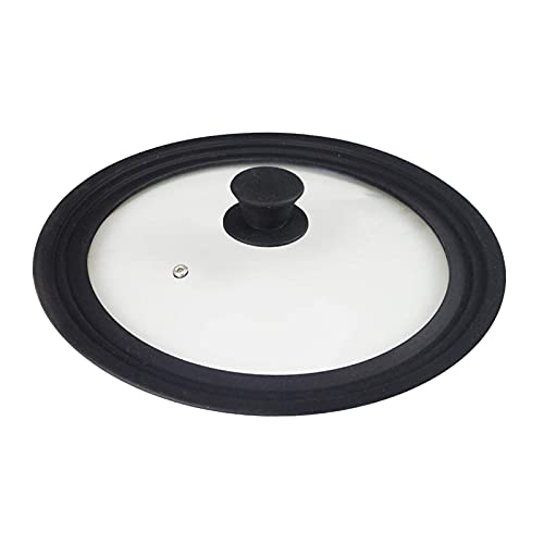 Coperchi universali di ricambio in vetro silicone per pentole, padelle, pentole (nero, 34 cm)