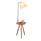 Lámpara de pie de estilo nórdico con trípode, mesita de noche, sofá americano, lámpara de pie para sala de estar, dormitorio, mesita de noche, lámpara de mesa de café (color: negro)