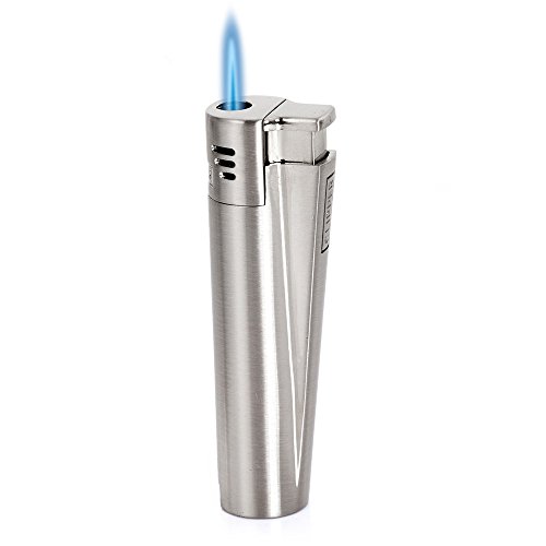 Clipper Jet Flame Torch Cigarette Cigar Butane gas Metal Lighter (Silver)