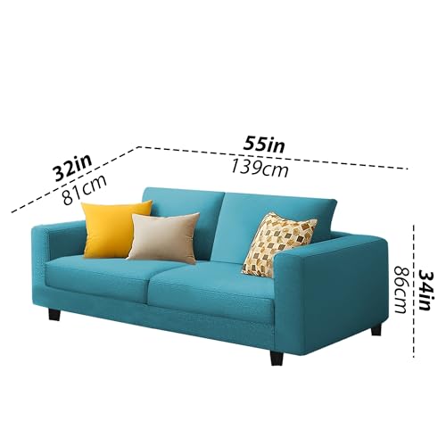 Image of Galib 3+2 Seater Sofa Set for Living Room (Turquise Fabric) Premium Fabric Sofa Set