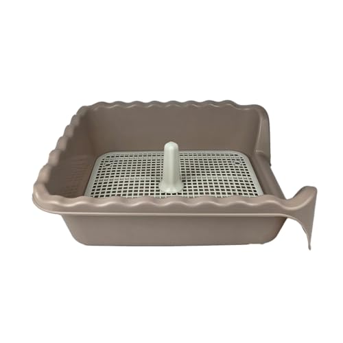 Image of Lutema Indoor /Outdoor Training Dog Potty Tray for Small and Medium Puppies Litter Boxes in (Beige)