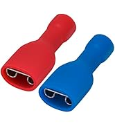 Heschen schnellkupplungsbuchse vinyl vollisoliert, 6.3 x 0.8mm Kabelschuh, Rot für 0.5-1.5mm² (22...